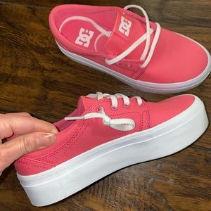 Pink DC platform sneakers skate shoes